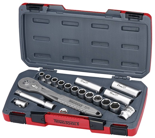 [5020385010864] Teng Tools hylsyavainsarja 18 osaa, nelikulmainen 1/2"-kiinnitys TS1218